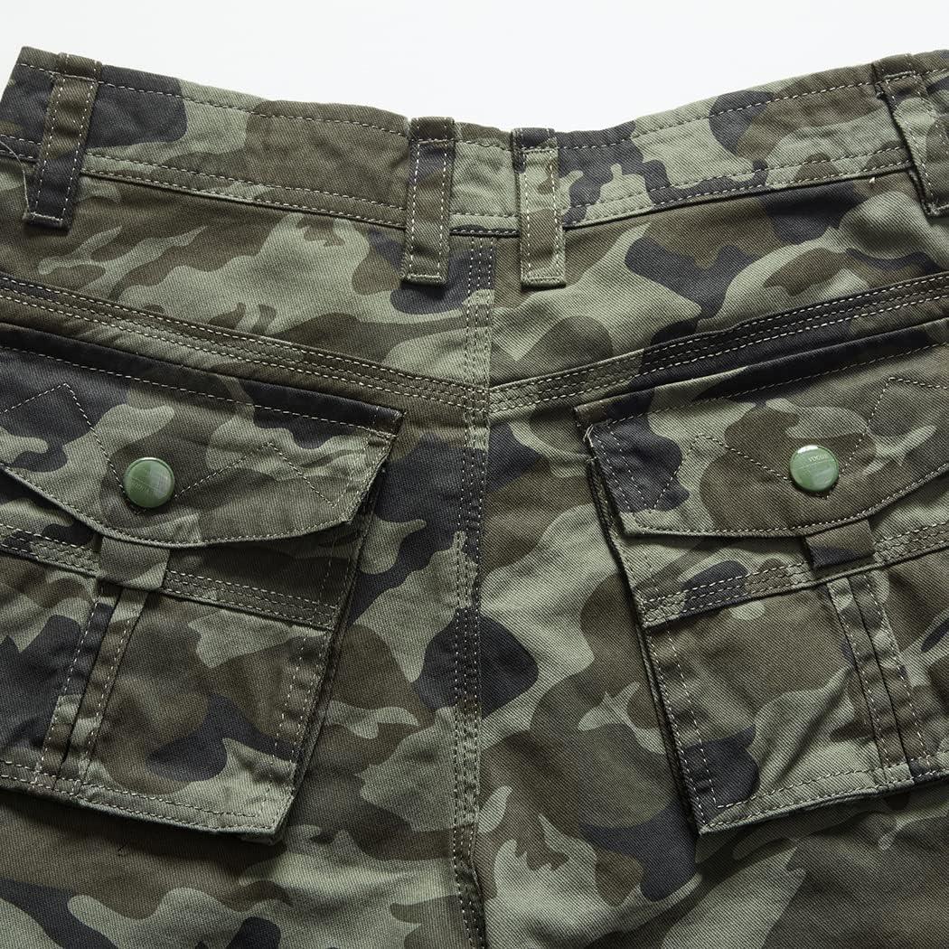 imageCHARTOU Mens Regular Fit Twill Cargo Shorts Outdoor Work Camo MultiPocket ShortsCamo Green