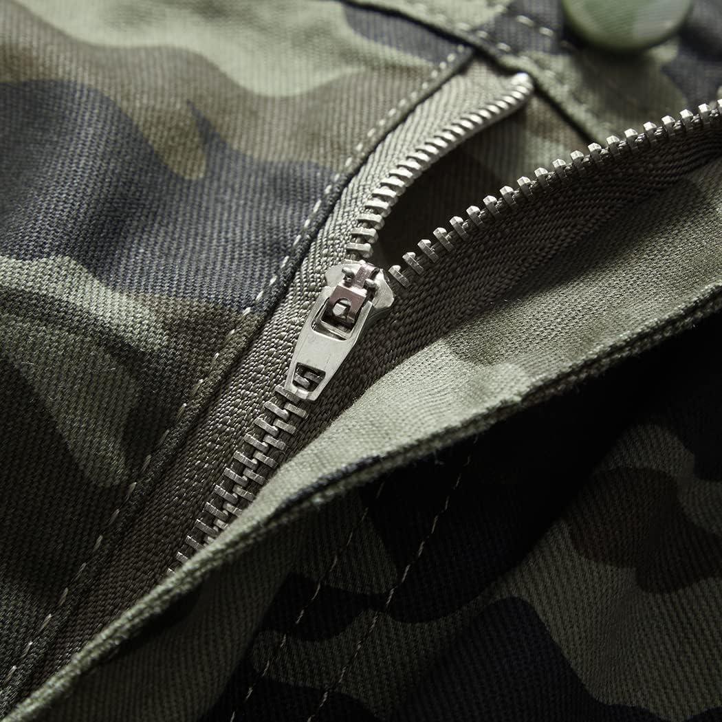 imageCHARTOU Mens Regular Fit Twill Cargo Shorts Outdoor Work Camo MultiPocket ShortsCamo Green