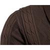 imageCHARTOU Men Cable Knit Cardigan Sweater with Button Down Shawl Collar Knitted Sweater Jacket KnitwearCoffee