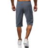 imageCHARTOU Mens Casual Basic Elastic Waist Drawstring Pocket Athletic Bermuda ShortsGrey
