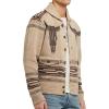 imageCHARTOU Mens Shawl Collar Long Sleeve Aztec Jacquard Knitted Cardigan SweaterKhaki