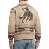 imageCHARTOU Mens Shawl Collar Long Sleeve Aztec Jacquard Knitted Cardigan SweaterKhaki