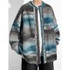 imageCHARTOU Mens Slouchy Oversized Cardigan Sweater Long Sleeve Button Down Knit Sweater Loose Color Block TopBlue