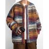 imageCHARTOU Mens Slouchy Oversized Cardigan Sweater Long Sleeve Button Down Knit Sweater Loose Color Block TopRed