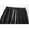 imageCHARTOU Mens Summer Drawstring Waist Wide Leg KneeLength Athletic Sweat ShortsBlack