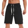 imageCHARTOU Mens Summer Drawstring Waist Wide Leg KneeLength Athletic Sweat ShortsBlack