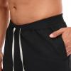 imageCHARTOU Mens Summer Drawstring Waist Wide Leg KneeLength Athletic Sweat ShortsBlack