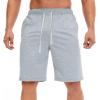 imageCHARTOU Mens Summer Drawstring Waist Wide Leg KneeLength Athletic Sweat ShortsLight Grey