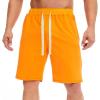 imageCHARTOU Mens Summer Drawstring Waist Wide Leg KneeLength Athletic Sweat ShortsOrange