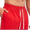 imageCHARTOU Mens Summer Drawstring Waist Wide Leg KneeLength Athletic Sweat ShortsRed