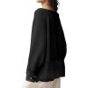 imageCHARTOU Open Front Chunky Cardigan Sweaters for Women Dressy Lace Long Sleeve Cable Knit Sweater OutwearsBlack