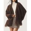imageCHARTOU Open Front Chunky Cardigan Sweaters for Women Dressy Lace Long Sleeve Cable Knit Sweater OutwearsDark Brown