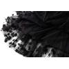 imageCHARTOU Womens Elastic High Waist Tulle Ruffle Pleated ALine Swing Midi SkirtBlack