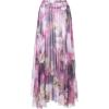 imageCHARTOU Womens Elegant Summer Full Length Boho Floral Print Pleated Chiffon Long Maxi Skirt DressPurple