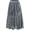 imageCHARTOU Womens Glitter Metallic Chevron Pattern Gold ampamp Silver MidLong Accordion Pleated Skirts