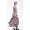 imageCHARTOU Womens High Waist String Velvet Leopard Ruffled A Line Maxi Long Swing Skirt Large Khaki