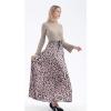 imageCHARTOU Womens High Waist String Velvet Leopard Ruffled A Line Maxi Long Swing Skirt Large Khaki