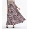 imageCHARTOU Womens High Waist String Velvet Leopard Ruffled A Line Maxi Long Swing Skirt Large Khaki