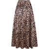 imageCHARTOU Womens High Waist String Velvet Leopard Ruffled A Line Maxi Long Swing Skirt Large Khaki