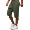 imageCHARTOU Mens Casual Basic Elastic Waist Drawstring Pocket Athletic Bermuda ShortsArmy Green
