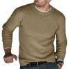 imageCHARTOU Mens Casual Crew Neck Long Sleeve Knitted Sweater Jersey Jumper KnitwearKhaki2
