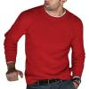 imageCHARTOU Mens Casual Crew Neck Long Sleeve Knitted Sweater Jersey Jumper KnitwearRed