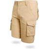 imageCHARTOU Mens Regular Fit Twill Cargo Shorts Outdoor Work Camo MultiPocket ShortsKhaki