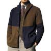 imageCHARTOU Mens Shawl Collar Open Front Cardigan Color Block Knitwear Sweater JacketNavy