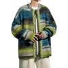 imageCHARTOU Mens Slouchy Oversized Cardigan Sweater Long Sleeve Button Down Knit Sweater Loose Color Block TopGreen