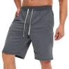 imageCHARTOU Mens Summer Drawstring Waist Wide Leg KneeLength Athletic Sweat ShortsDark Grey