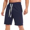imageCHARTOU Mens Summer Drawstring Waist Wide Leg KneeLength Athletic Sweat ShortsNavy