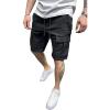 imageCHARTOU Mens Summer Lightweight Drawstring Waist MultiPocket Cargo Walk ShortsBlack