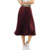 imageCHARTOU Womens ElasticWaist Accordion Pleated Metallic Long Party SkirtBurdundy