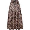 imageCHARTOU Womens High Waist String Velvet Leopard Ruffled A Line Maxi Long Swing Skirt Large Khaki