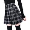 imageCHARTOU Womens Suspenders Checkered Pleated ALine Short Pinafore Overall Dress 14 Black
