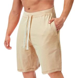 imageCHARTOU Mens Summer Drawstring Waist Wide Leg KneeLength Athletic Sweat ShortsApricot