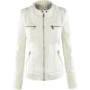 imageCHARTOU Womens Retro PU Faux Leather Biker Moto Jacket Coat with Detachable HoodWhite