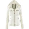 imageCHARTOU Womens Retro PU Faux Leather Biker Moto Jacket Coat with Detachable HoodWhite