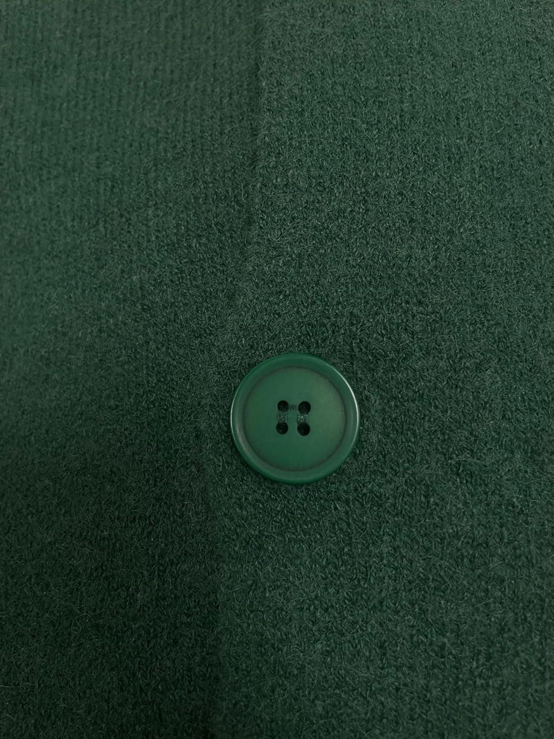 imageCHARTOU Women Long Cardigan Notched Collar Button Down Loose Fit Knit Blazer Sweater JacketGreen