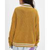 imageCHARTOU Casual Knit Zip Up Sweater for Women 2025 Fall Outfits Contrast Trim Open Front Cardigan Sweater Outwear CoatsYellow