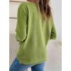 imageCHARTOU Comfort Sweater for Women 2025 Fall Outfits Hollow Out V Neck Pullover Sweater TopsGreen