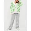 imageCHARTOU Fall Oversized Cardigan Sweaters for Women Trendy Button Down Long Sleeve Kawaii Letter Knit JumperGreen
