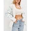 imageCHARTOU Fall Oversized Cardigan Sweaters for Women Trendy Button Down Long Sleeve Kawaii Letter Knit JumperLight Blue
