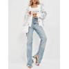 imageCHARTOU Fall Oversized Cardigan Sweaters for Women Trendy Button Down Long Sleeve Kawaii Letter Knit JumperLight Blue