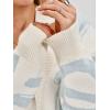 imageCHARTOU Fall Oversized Cardigan Sweaters for Women Trendy Button Down Long Sleeve Kawaii Letter Knit JumperLight Blue