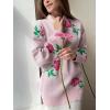imageCHARTOU Floral Sweaters for Women Crewneck Long Sleeve Pullover Sweater Casual Oversized Rose Print CardiganPink