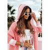imageCHARTOU Hooded Long Knit Cardigan for Women Blcoked Color Long Sweatshirt Jacket SweaterPink