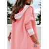 imageCHARTOU Hooded Long Knit Cardigan for Women Blcoked Color Long Sweatshirt Jacket SweaterPink