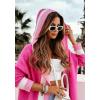 imageCHARTOU Hooded Long Knit Cardigan for Women Blcoked Color Long Sweatshirt Jacket SweaterRose