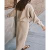 imageCHARTOU Women 2 Pieces Outfits Fall Winter Sweater Skirt Sets Oversized Tops Matching Knit Maxi SkirtApricot